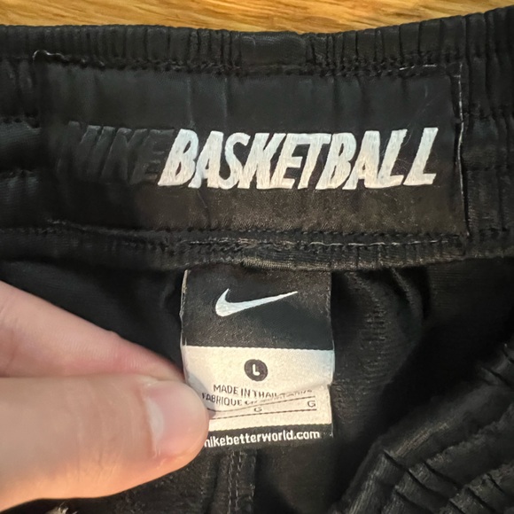 Nike men’s Black Joggers with Green Stripes - Picture 3 of 3